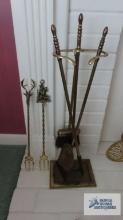 Lot of fireplace tools and stand
