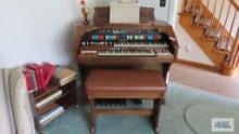 Hammond organ with bench
