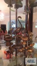 Brass mushrooms, elephant, and miniature camels