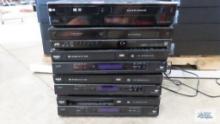 LG, JVC, and 3 RCA dvd/vhs players, two missing cords