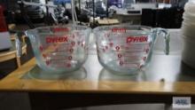 2 Pyrex 8 cup measuring cups