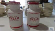 Pair of vintage cream canisters