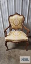 Antique Victorian armchair. Re-upholstered in 1966 by Heinrich and Son Upholstering Company,