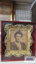 Antique...photograph under glass with mahogany frame. Frame measures 13 in. by 15 in.