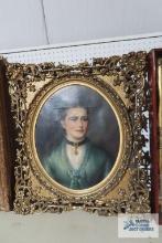 Antique portrait painting of Judy S West. Framed by Frost and Reed Ltd. number 188. Date is 6/26/11.