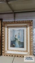 woman at window framed print. Frame measures 25 in. by 29 in.