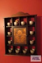 pie safe style wall shelf...with Pewtique pewter cups