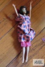 1969 Barbie doll. face is blue