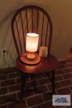 dining room chair,...lamp and wax melter