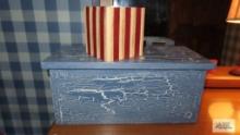 rustic box with hinge and patriotic tissue box