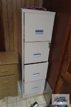 four drawer metal file cabinet with key