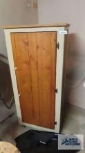 wooden single door roll about cabinet