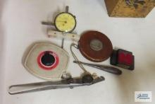Federal machinist gauge, Lufkin 100 ft tape measure, vintage Lufkin 100 ft tape measure, antique
