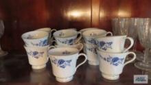 blue floral china set, service for 16, not complete by Liling fine china. Blue Cathay pattern