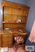 Sumter desk with hutch top and chair. Located upstairs. Bring help to remove.