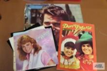 assorted records and Donny and Marie golden all star book