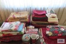Christmas placemats, tablecloths, mug,...etc