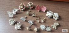 Variety of costume jewelry, non-pierced earrings