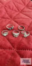 Silver colored costume jewelry rings