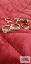 Gold colored costume jewelry rings