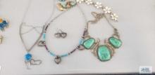 Costume jewelry necklaces, bracelets, earrings