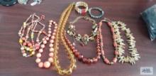 Stone and beaded bracelets and necklaces