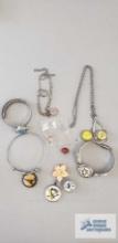 Costume jewelry with mix and match clip on pieces