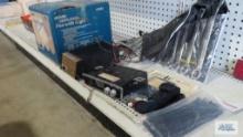 Pittsburgh wrench set, flashlights, zip ties,...stereomatic,...Sears car radio,...and Sears replacer