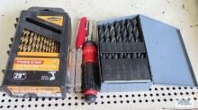 Drill bit sets, screwdriver, Swiss Army like knife, etc