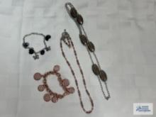 Costume jewelry beaded necklaces and bracelet