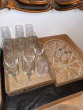 Stem ware, Glass part tray, glass Salt & Pepper