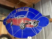 Custom Leaded Stained Glass Prowler Sign