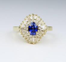 Beautiful Ceylon Blue Sapphire and Diamond Ring