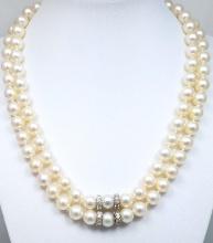 Luxurious Extra Fine Akoya Pearl and Diamond