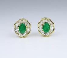 Beautiful Emerald and Diamond Earrings