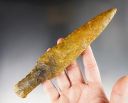 7 5/8" Danish Knife made from orange Flint. Found in Denmark. Comes with a Bennett COA.