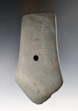 4 1/2" Shield Pendant made from Mottled Slate. Found in Butler, Ohio. Dickey COA.