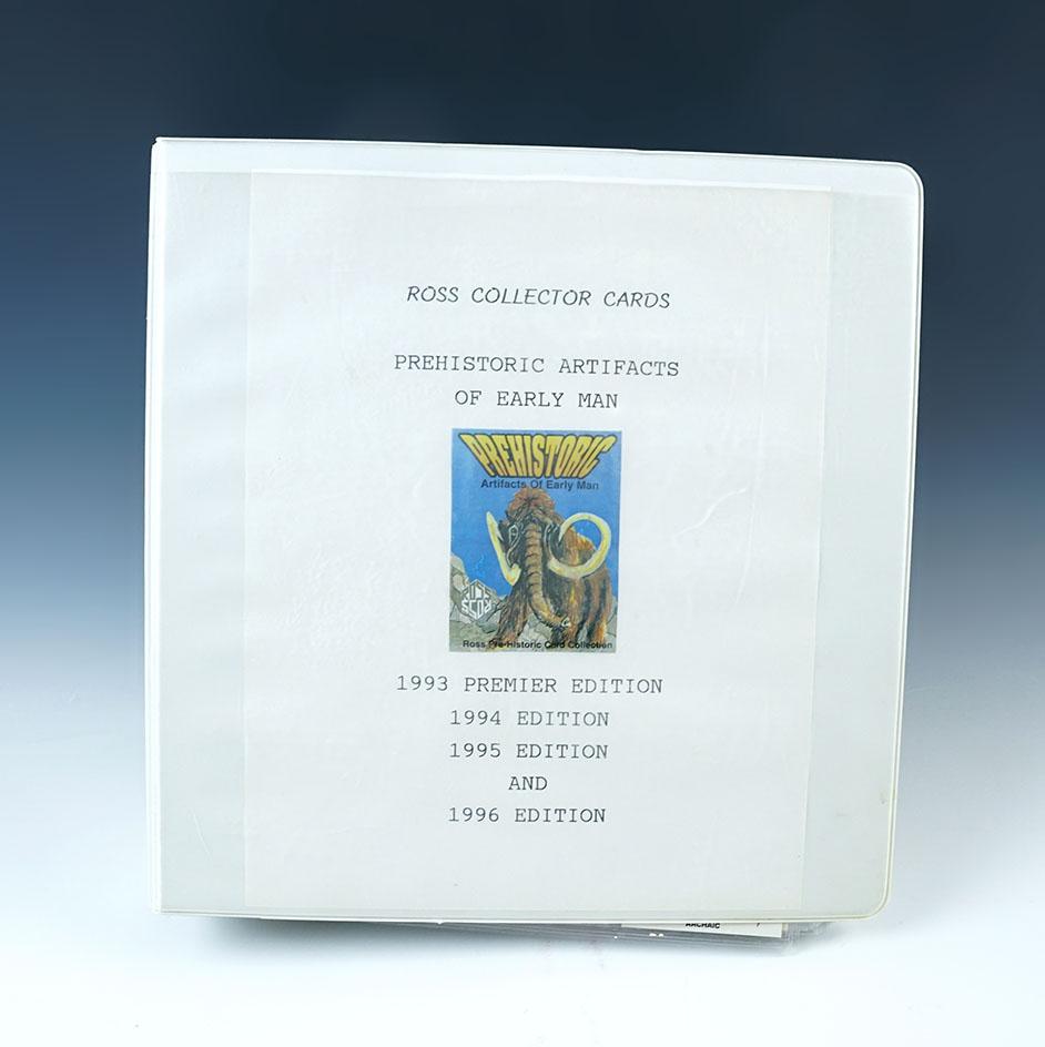 Set of Ross Collector Cards "Prehistoric Artifacts of Early Man" in a 3-ring binder.