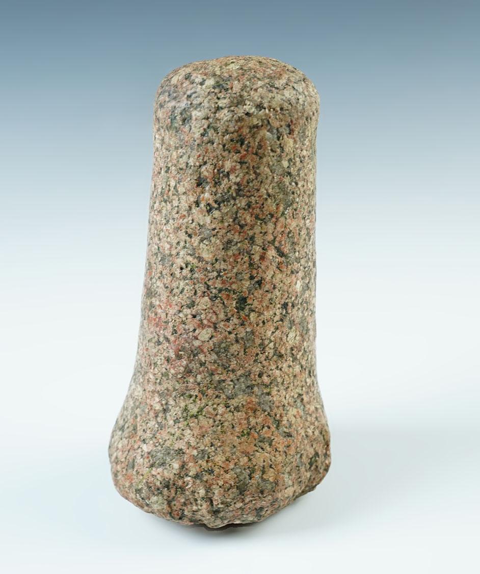 5" tall Granite Bell Pestle recovered in Lorain Co., Ohio. Ex. Garry Mumaw, Gilbert Dilley.