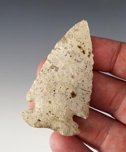 Well made 2 1/2" Archaic Thebes found in Breckinridge, Harrison Co., Kentucky. Ex. Eiserman.