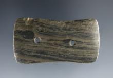 Fine 2 7/16" miniature Gorget found in the Midwestern U.S. Made from nice Banded Slate.
