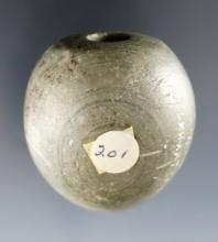2" lightly Fluted Ball Bannerstone - Elkhart Co., Indiana. An excellent example of the type!