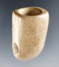 1 7/8" rare incised Vase Pipe made from Pipestone. Found in Scioto Co., Ohio.
