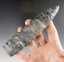 Large 5 3/4" Archaic Knife made from multi-colored Coshocton Flint. Crawford Co., Ohio.
