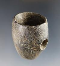 Well patinated 1 5/8" Vase Pipe made from Steatite. Clark Village site, Clermont Co., Ohio.
