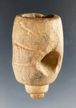 1 7/8" tall Sandstone Effigy Pipe that is nicely designed. Ex. Chestnut collection.