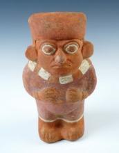 7 1/2" tall Pre-Columbian Painted Female Figure recovered in S. America.