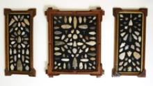 PICK UP ONLY!  Three framed sets of assorted points and knives - Gilbert Dilley collection.