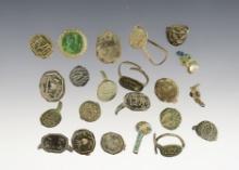Group of 18 Jesuit Ring parts recovered at the Townley Reed Site in Geneva, New York.