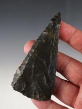 Steeply beveled 3 3/4" Archaic Knife found in Ohio. Nicely flaked from Coshocton Flint.